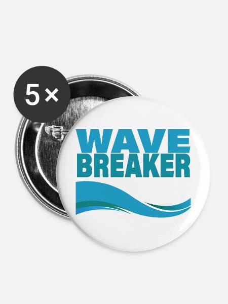 WAVE BREAKER - Buttons mittel 32 mm (5er Pack) - Weiß