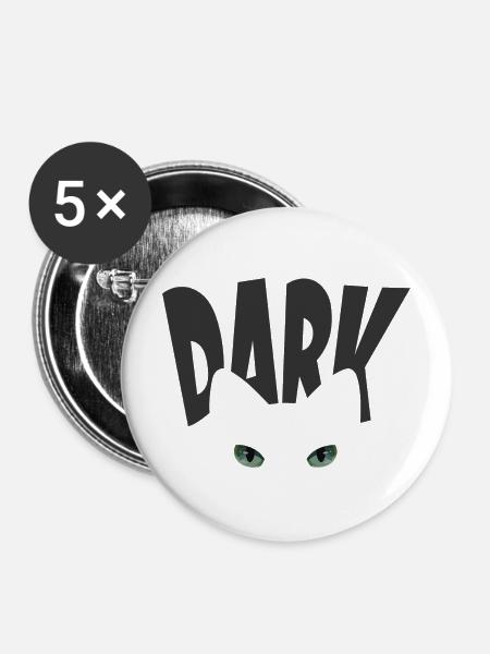 Katze im Dunkeln - Buttons mittel 32 mm (5er Pack) - Weiß
