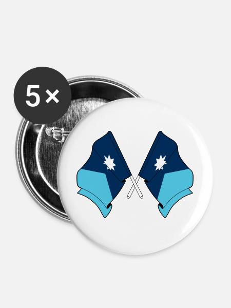 Zwei Flaggen durchquerten Minnesota - Buttons mittel 32 mm (5er Pack) - Weiß