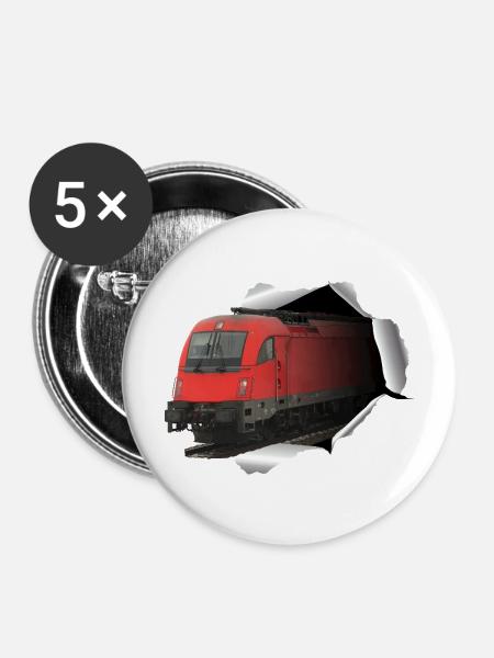 Lok 1216 durchbricht Papier - Buttons mittel 32 mm (5er Pack) - Weiß