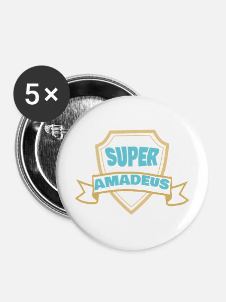 Geschenk für Amadeus - Buttons mittel 32 mm (5er Pack) - Weiß
