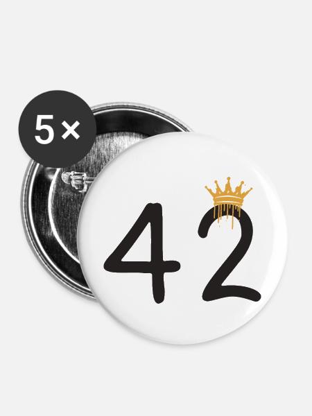 42 - Buttons mittel 32 mm (5er Pack) - Weiß