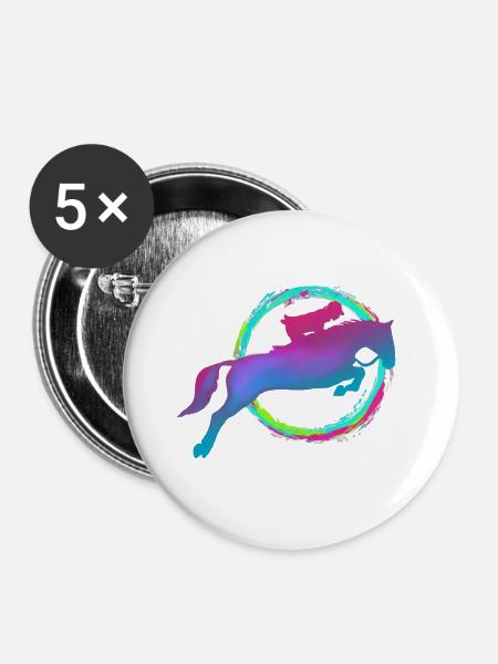 Horse Riding - Buttons mittel 32 mm (5er Pack) - Weiß