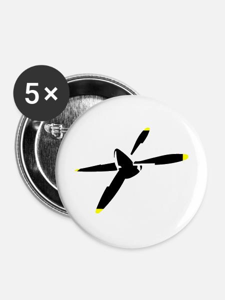 Propeller - Buttons mittel 32 mm (5er Pack) - Weiß