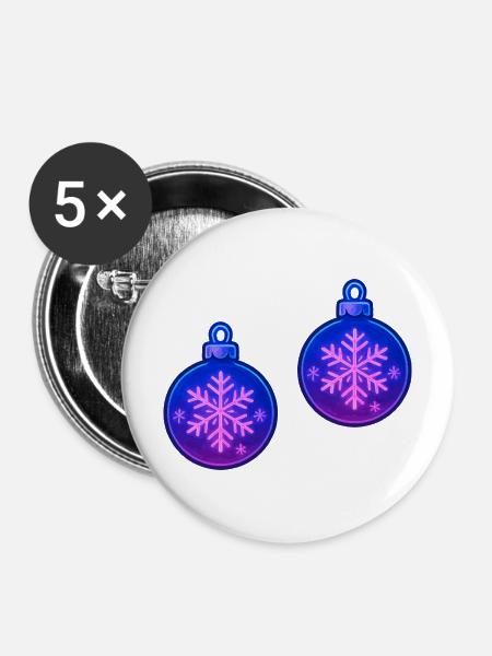 Weihnachtskugel Schneeflocke Ornament - Buttons mittel 32 mm (5er Pack) - Weiß