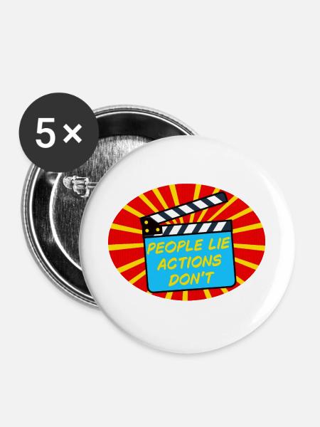 Menschen & Handlungen - Buttons mittel 32 mm (5er Pack) - Weiß