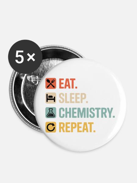 Stolzer Chemiestudentenclub - Buttons mittel 32 mm (5er Pack) - Weiß