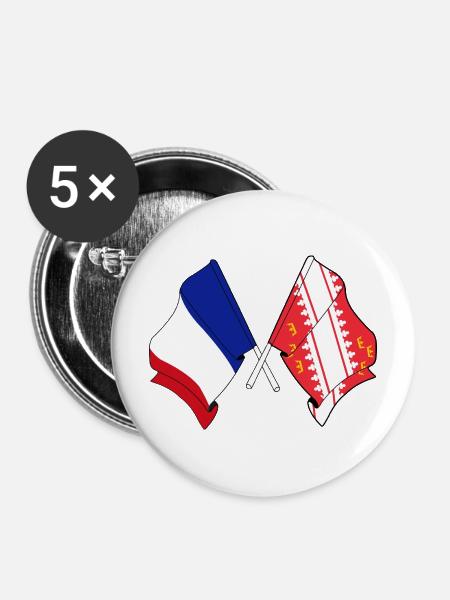 Elsass & Frankreich überquert - Buttons mittel 32 mm (5er Pack) - Weiß