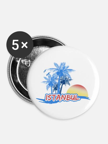 Strand Istanbul - Buttons mittel 32 mm (5er Pack) - Weiß