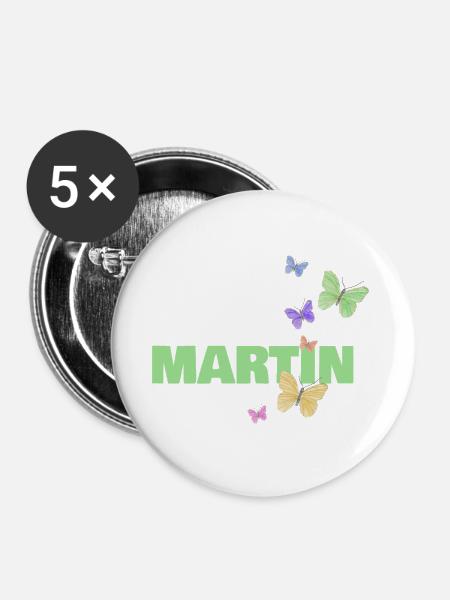 Martin als Martin - Buttons mittel 32 mm (5er Pack) - Weiß