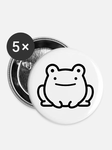 Frosch - Buttons mittel 32 mm (5er Pack) - Weiß