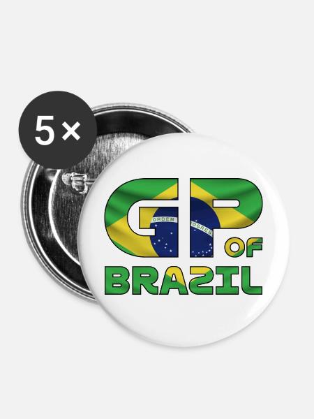 brazil_gp - Buttons mittel 32 mm (5er Pack) - Weiß
