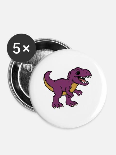 Dino - Buttons mittel 32 mm (5er Pack) - Weiß