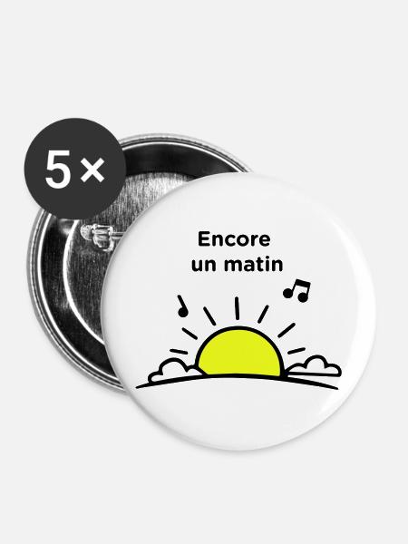 Ein weiterer Morgen - Buttons mittel 32 mm (5er Pack) - Weiß