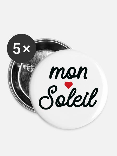 Mein Sonnenherz im Skript - Buttons mittel 32 mm (5er Pack) - Weiß