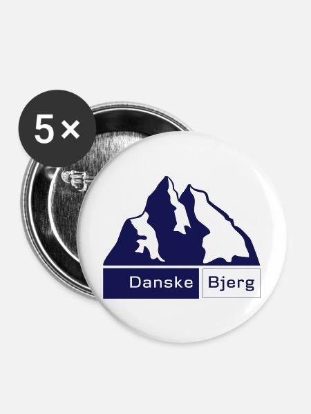 Danske Bjerg - Buttons mittel 32 mm (5er Pack) - Weiß