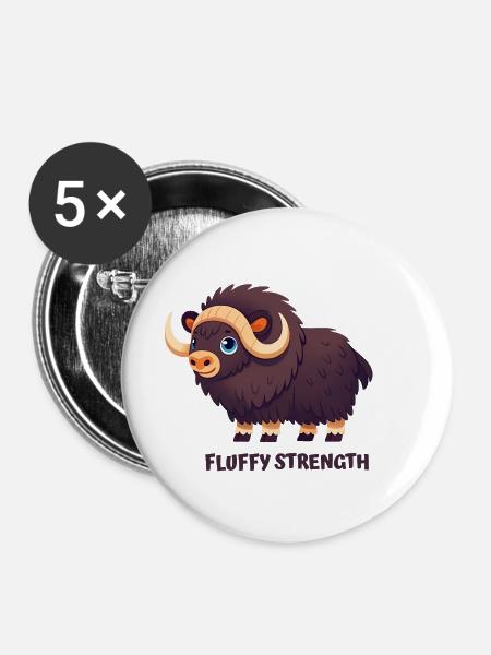 Moschus, fluffige Stärke - Buttons mittel 32 mm (5er Pack) - Weiß