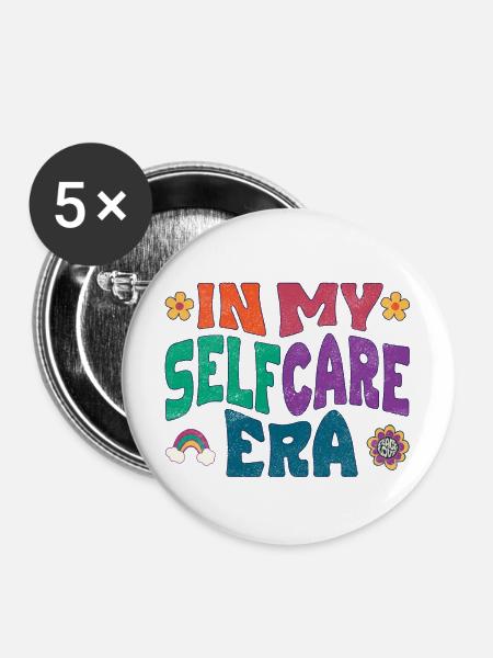 In my Selfcare Era - Buttons mittel 32 mm (5er Pack) - Weiß