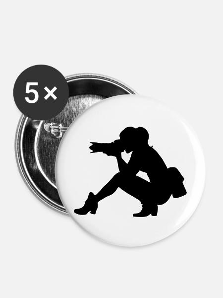 Fotografin Photographer - Buttons mittel 32 mm (5er Pack) - Weiß