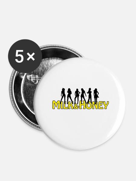 MILK & HONEY - Buttons mittel 32 mm (5er Pack) - Weiß