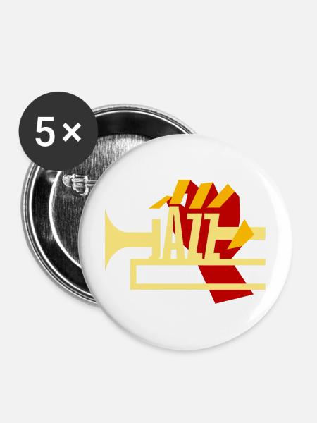 Jazz Bläser - Buttons mittel 32 mm (5er Pack) - Weiß