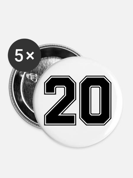20 - Buttons mittel 32 mm (5er Pack) - Weiß
