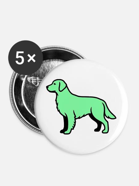 Labrador Retriever Silhouette - Buttons mittel 32 mm (5er Pack) - Weiß