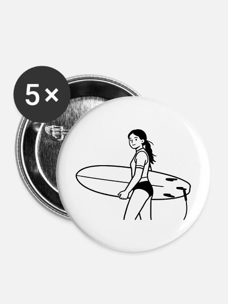 Brandung - Buttons mittel 32 mm (5er Pack) - Weiß