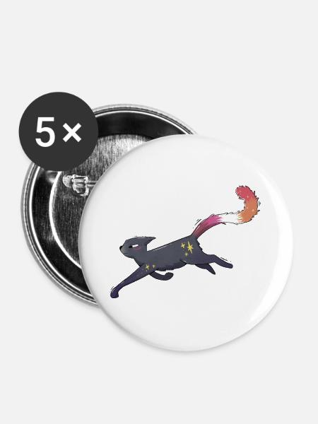 Süße Katze lesbian pride - Buttons mittel 32 mm (5er Pack) - Weiß
