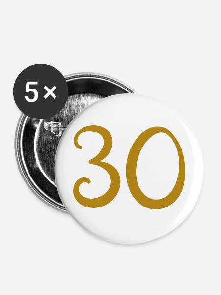 30 - Buttons mittel 32 mm (5er Pack) - Weiß