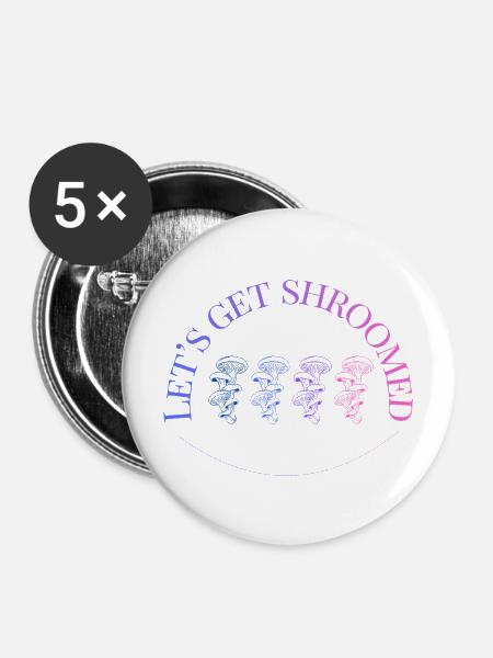 Mushroom Gradient Hymne - Buttons mittel 32 mm (5er Pack) - Weiß