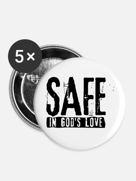 SAFE - Buttons mittel 32 mm (5er Pack) - Weiß