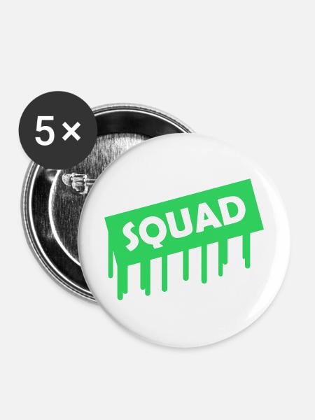 squad- - Buttons mittel 32 mm (5er Pack) - Weiß