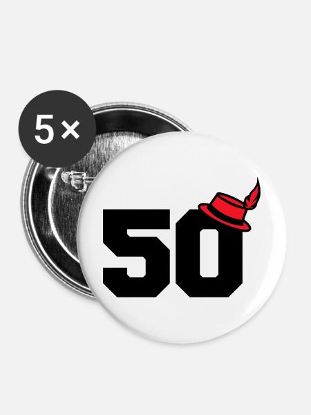 50 - Buttons mittel 32 mm (5er Pack) - Weiß