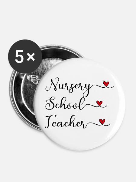 Erzieherin - Buttons mittel 32 mm (5er Pack) - Weiß