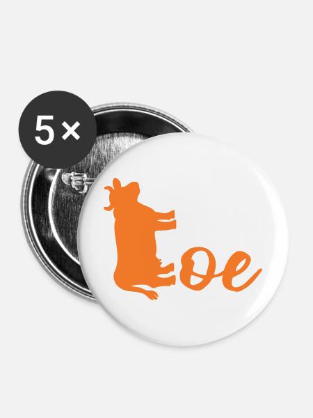 Niederlande Ko - Buttons mittel 32 mm (5er Pack) - Weiß