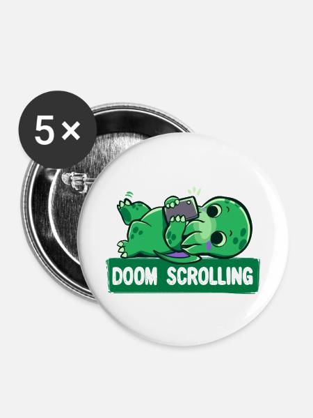 Scrollen im Untergang - Buttons mittel 32 mm (5er Pack) - Weiß