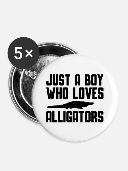 Alligator Reptil - Buttons mittel 32 mm (5er Pack) - Weiß