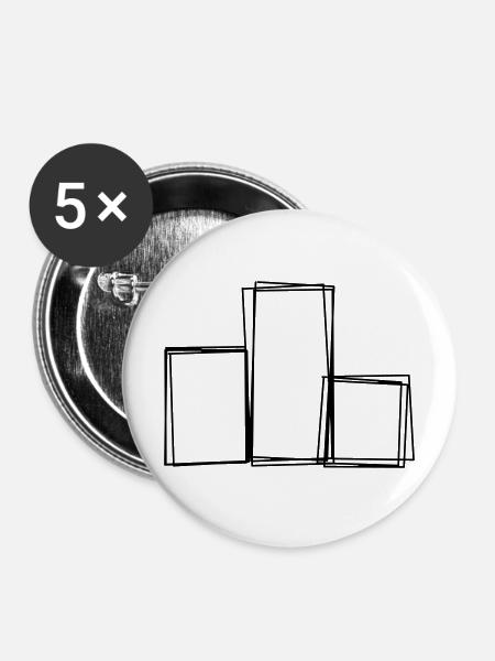 Siegerpodest handgezeichnet - Buttons mittel 32 mm (5er Pack) - Weiß