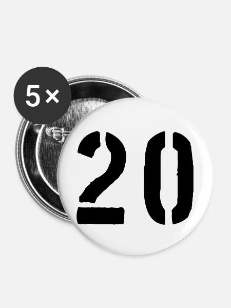 20 - Buttons mittel 32 mm (5er Pack) - Weiß