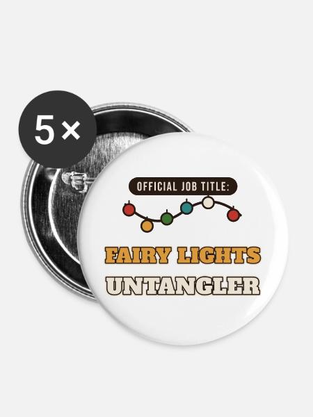 Offizieller Jobtitel: Feenlichter Entwirrer - Buttons mittel 32 mm (5er Pack) - Weiß