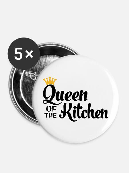 kochen - Buttons mittel 32 mm (5er Pack) - Weiß