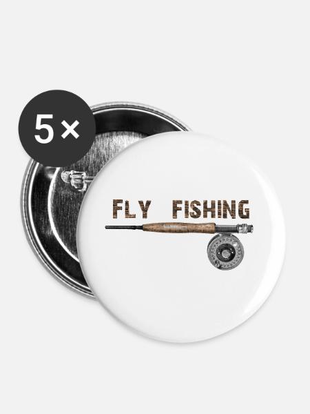 Fly fishing - Buttons mittel 32 mm (5er Pack) - Weiß