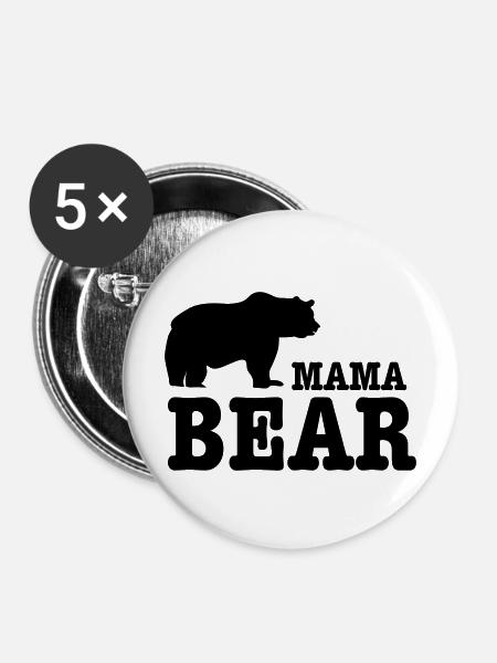 mama bear - Buttons mittel 32 mm (5er Pack) - Weiß
