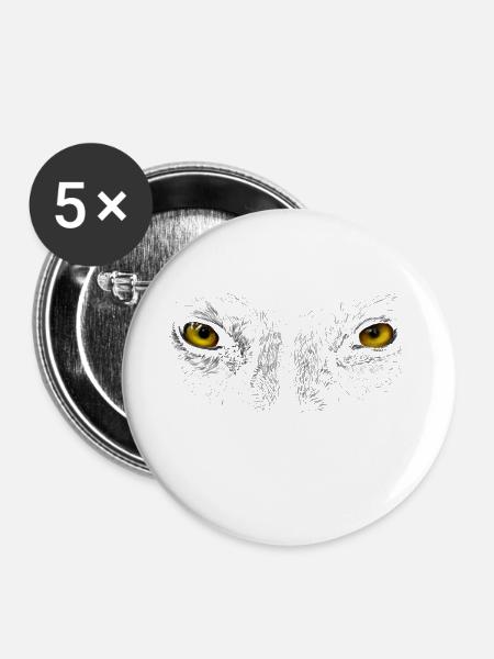 Augen - Buttons mittel 32 mm (5er Pack) - Weiß