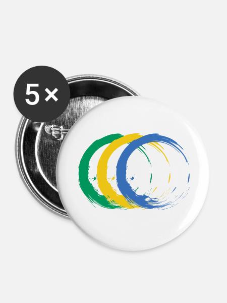 Gabun - Buttons mittel 32 mm (5er Pack) - Weiß