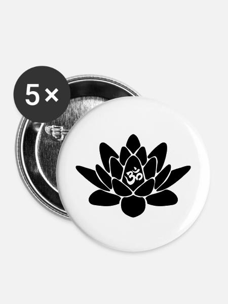 Lotus - Buttons mittel 32 mm (5er Pack) - Weiß