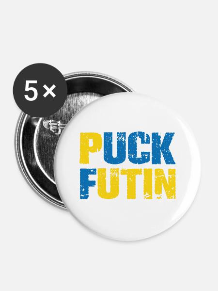 puck futin - Buttons mittel 32 mm (5er Pack) - Weiß