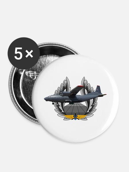 An-12 - Buttons mittel 32 mm (5er Pack) - Weiß