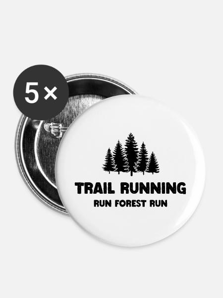 Trailrunning - Run Forest Run - Buttons mittel 32 mm (5er Pack) - Weiß